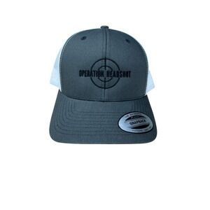The Classics Yupoong Operation Headshot Snapback Trucker Hat Gray White New